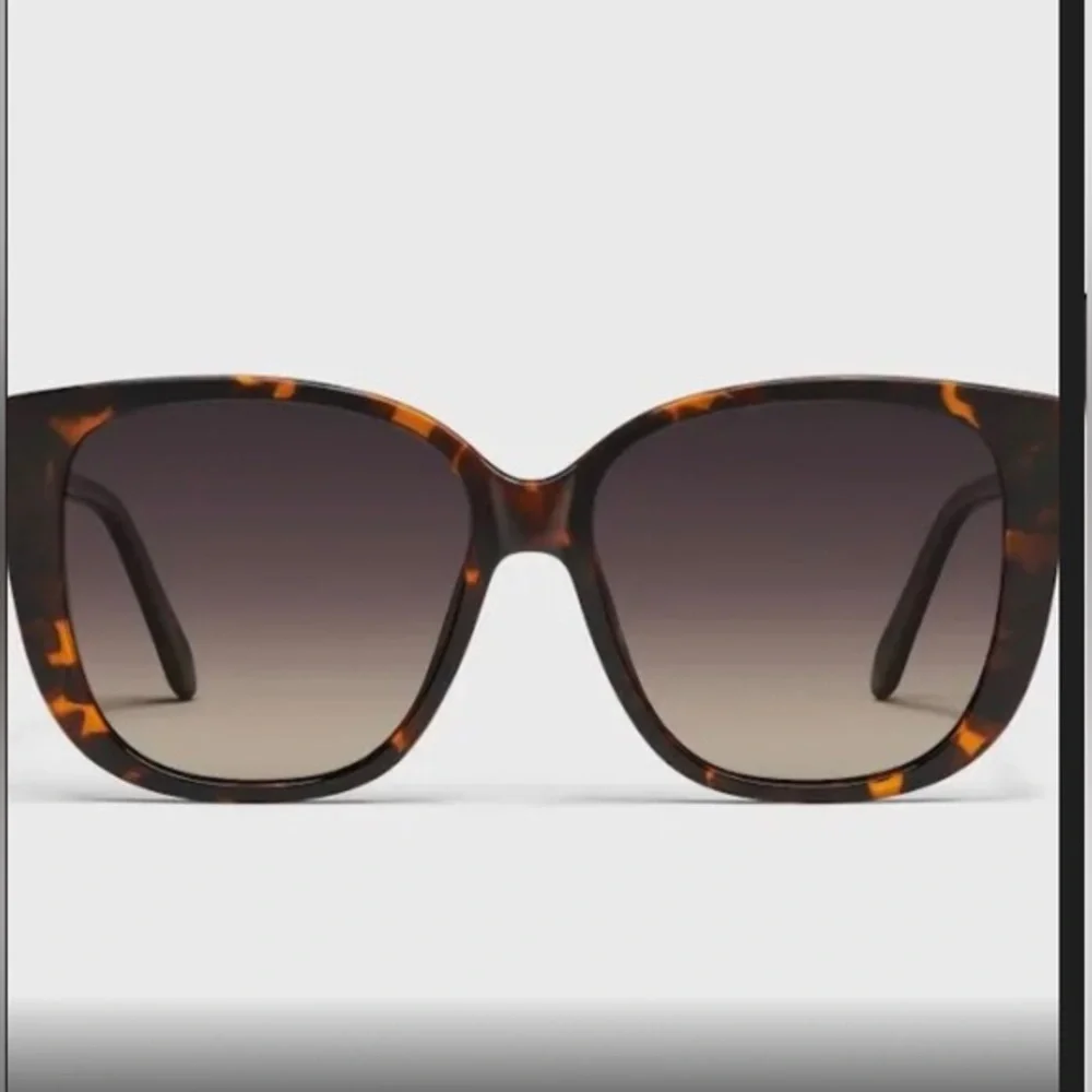 Quay Australia Ever After Square Tortoise/Smoke‎ Taupe Polarized Sunglasses new